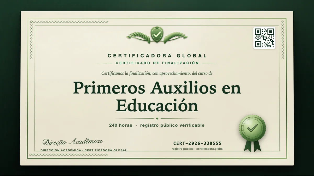 Portada del curso Primeros Auxilios en Educación