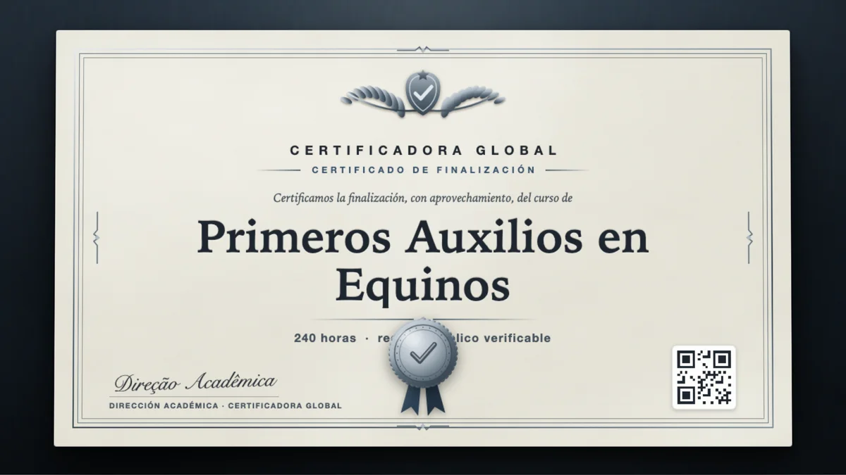Portada del curso Primeros Auxilios en Equinos