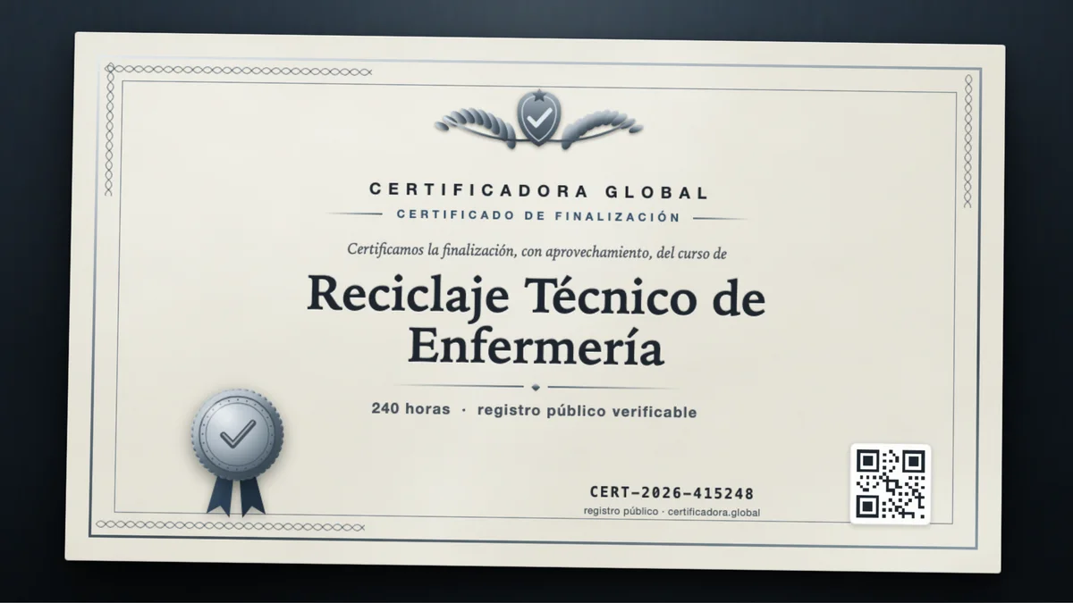 Portada del curso Reciclaje Técnico de Enfermería