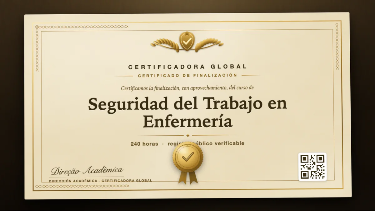 Portada del curso Seguridad del Trabajo en Enfermería