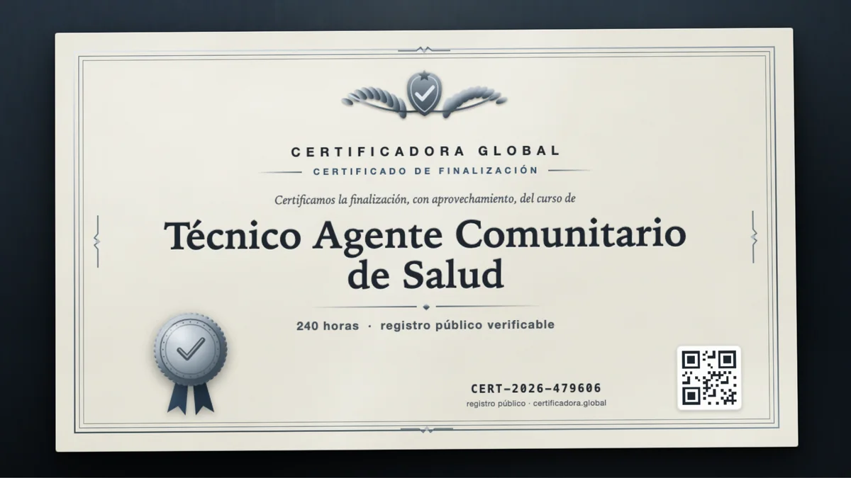 Portada del curso Técnico Agente Comunitario de Salud