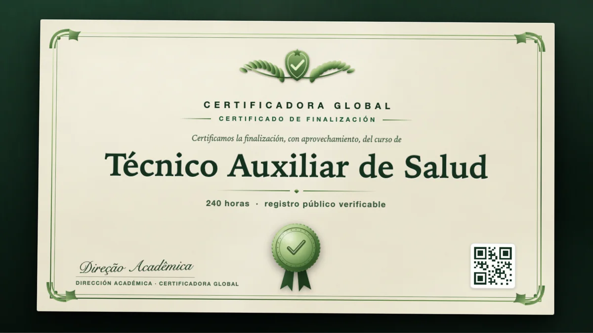 Portada del curso Técnico Auxiliar de Salud