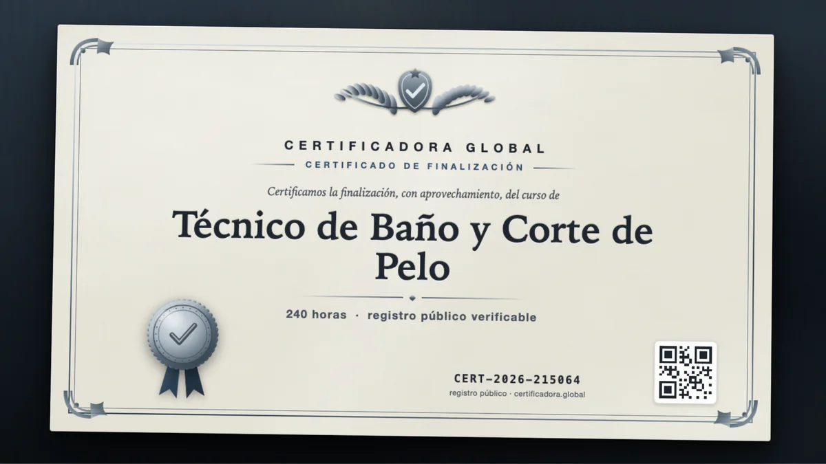 Portada del curso Técnico de Baño y Corte de Pelo
