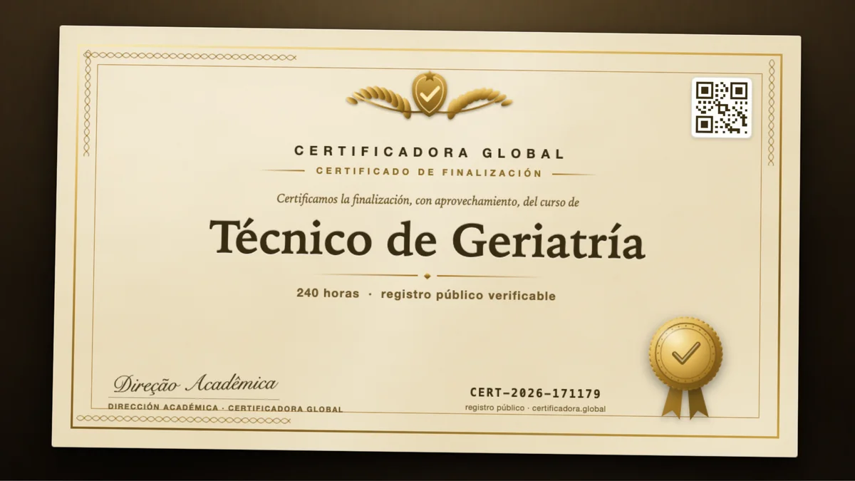 Portada del curso Técnico de Geriatría