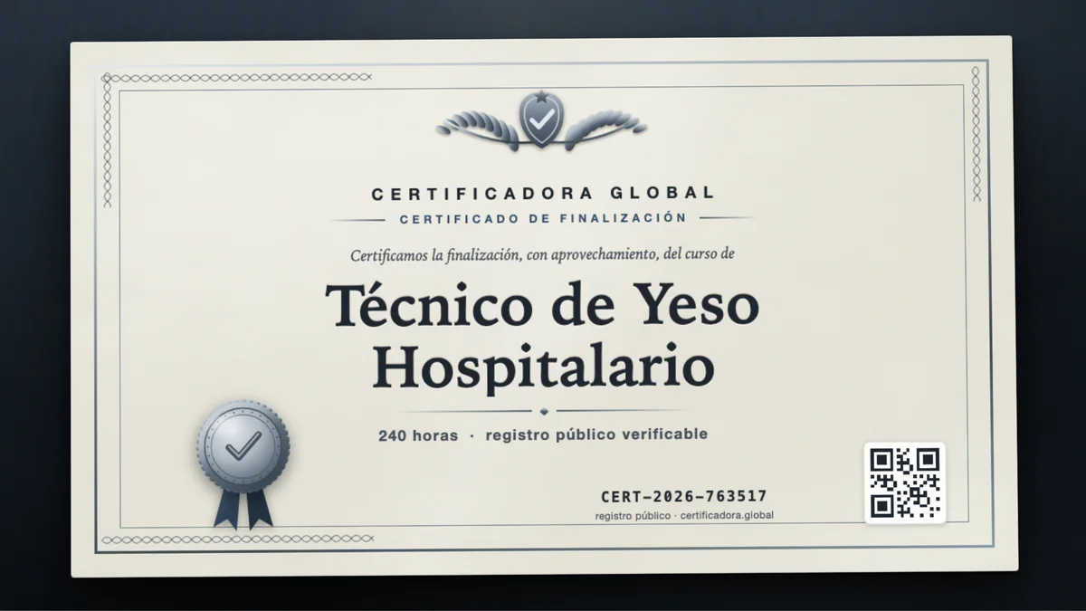 Portada del curso Técnico de Yeso Hospitalario
