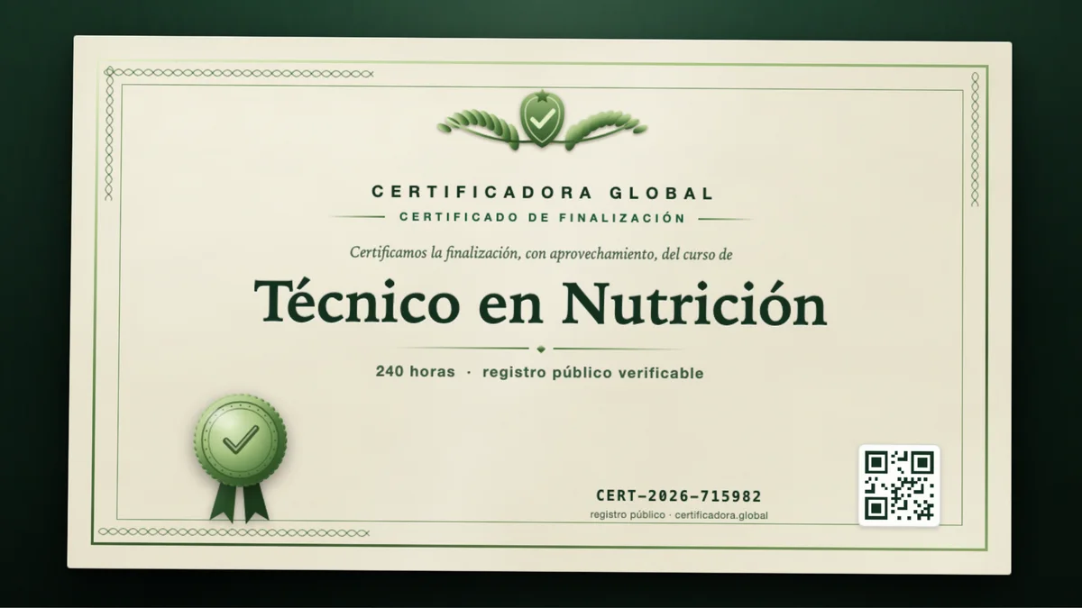 Portada del curso Técnico en Nutrición