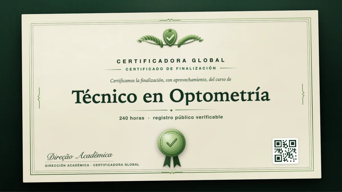 Portada del curso Técnico en Optometría