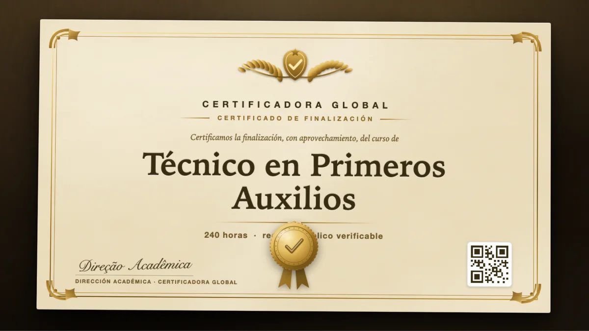 Portada del curso Técnico en Primeros Auxilios