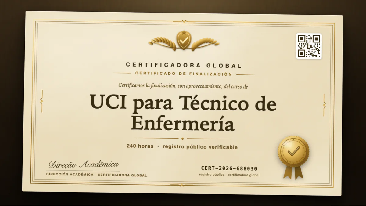 Portada del curso UCI para Técnico de Enfermería