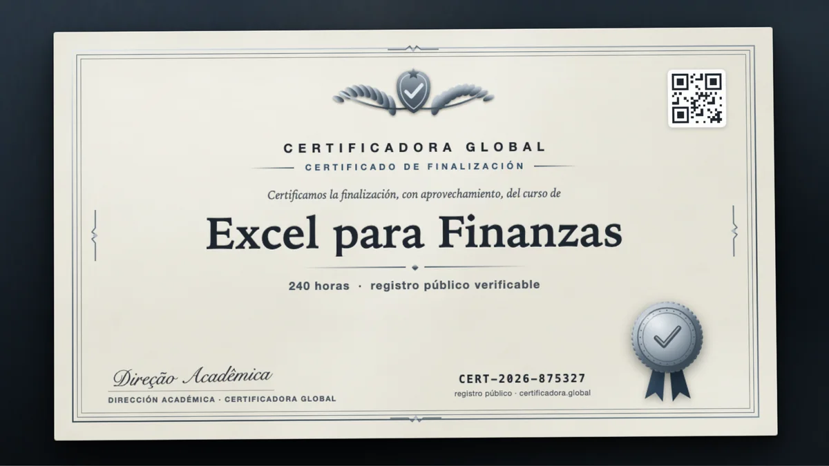 Portada del curso Excel para Finanzas