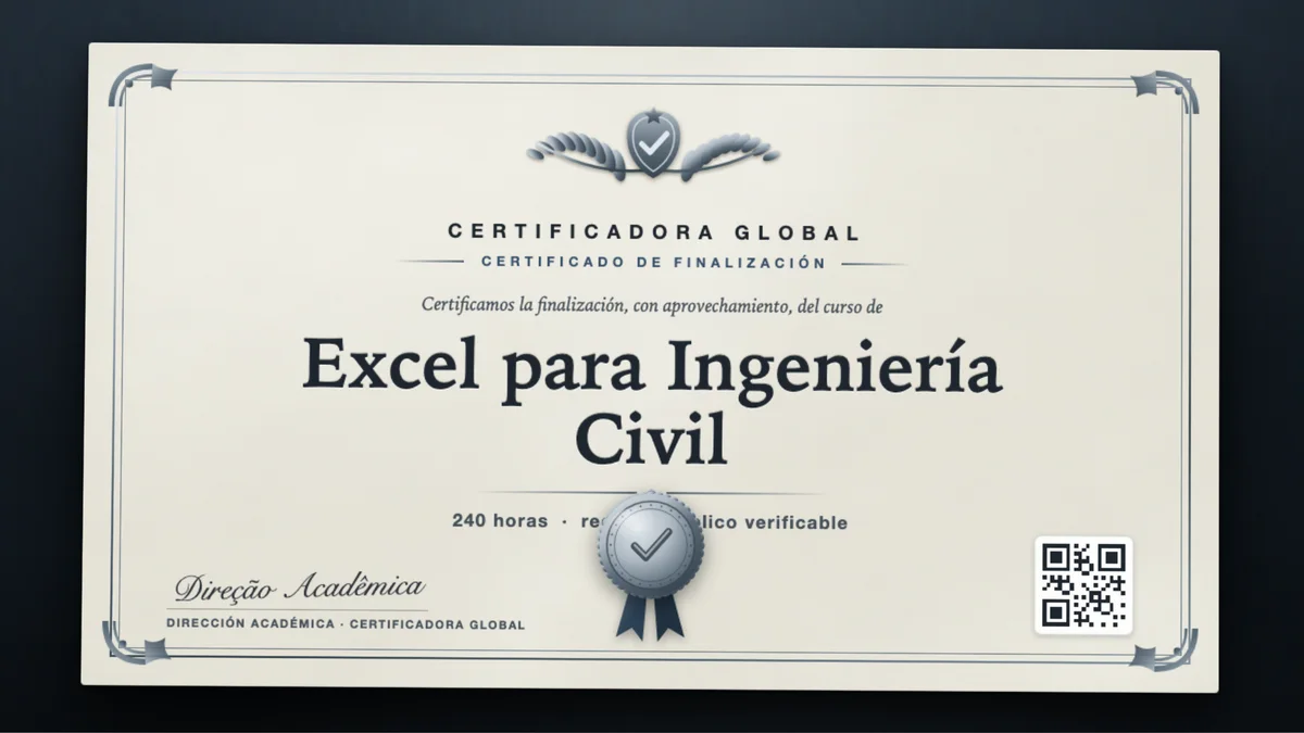 Portada del curso Excel para Ingeniería Civil