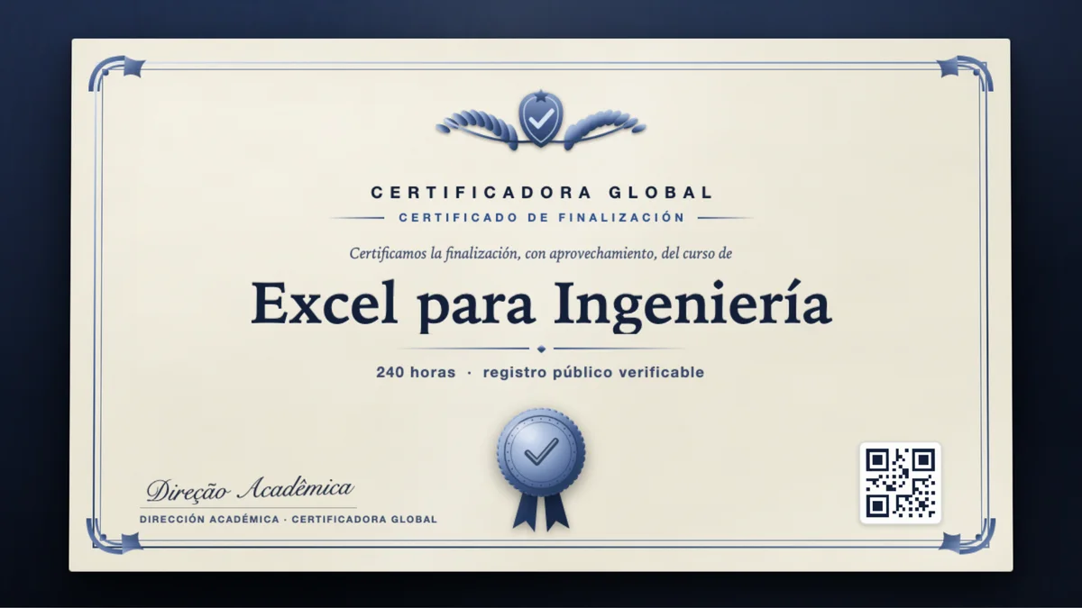 Portada del curso Excel para Ingeniería