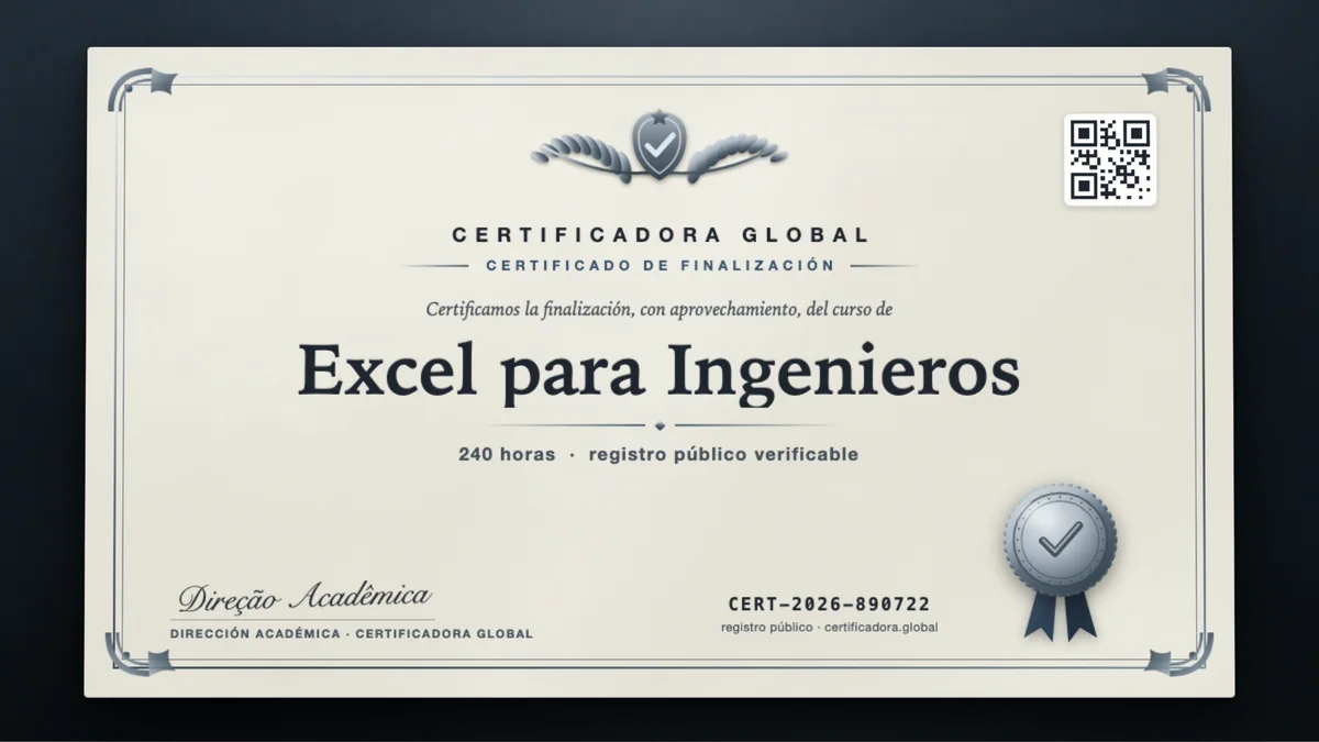 Portada del curso Excel para Ingenieros