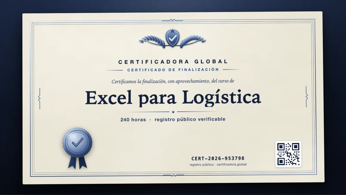 Portada del curso Excel para Logística