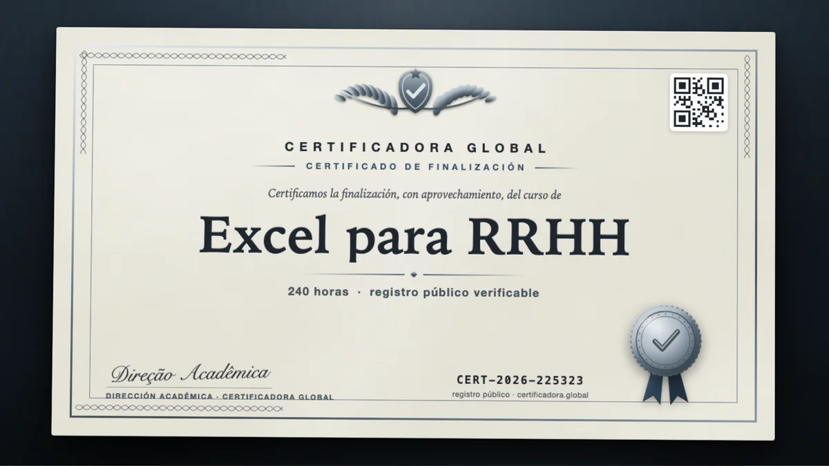 Portada del curso Excel para RRHH