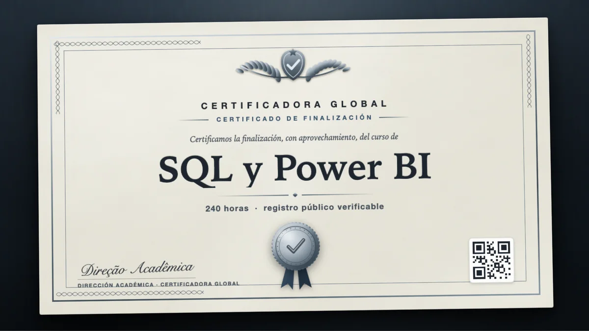 Portada del curso SQL y Power BI