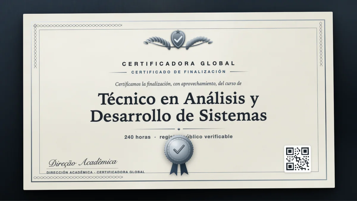 Portada del curso Técnico en Análisis y Desarrollo de Sistemas