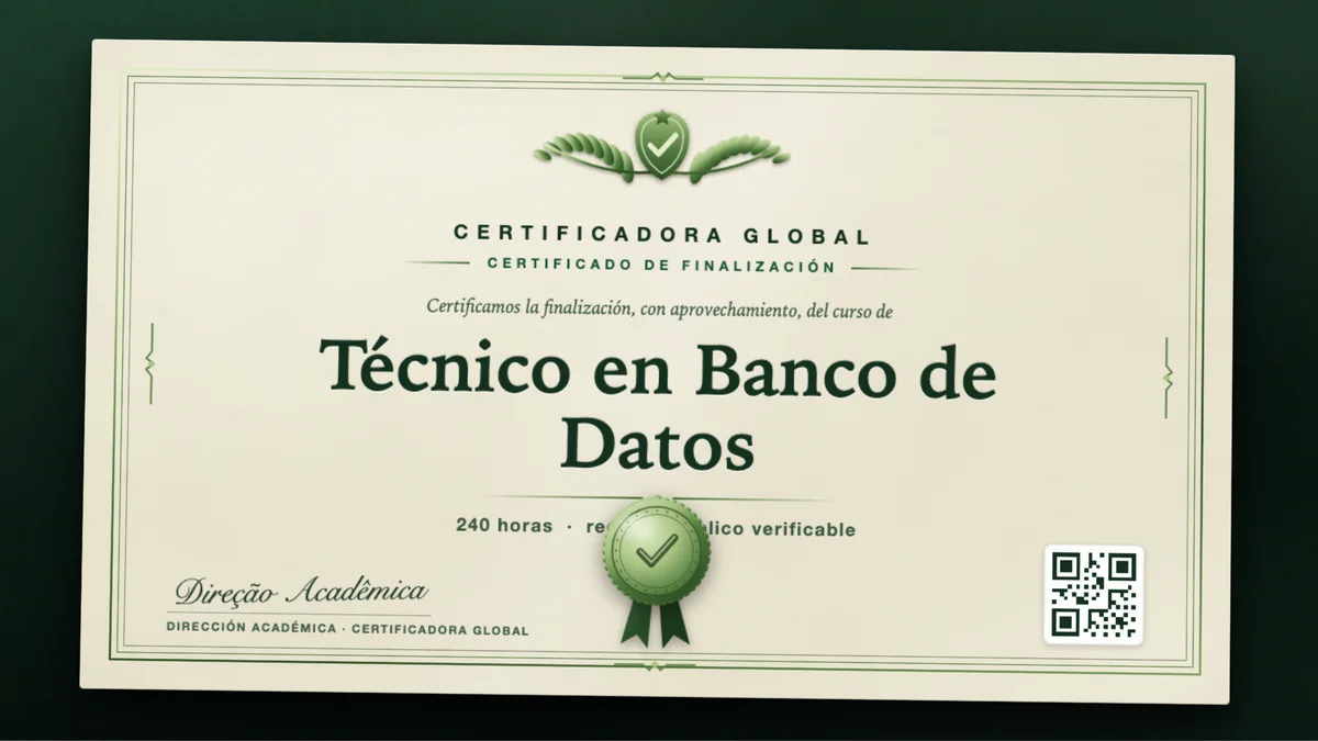 Portada del curso Técnico en Banco de Datos