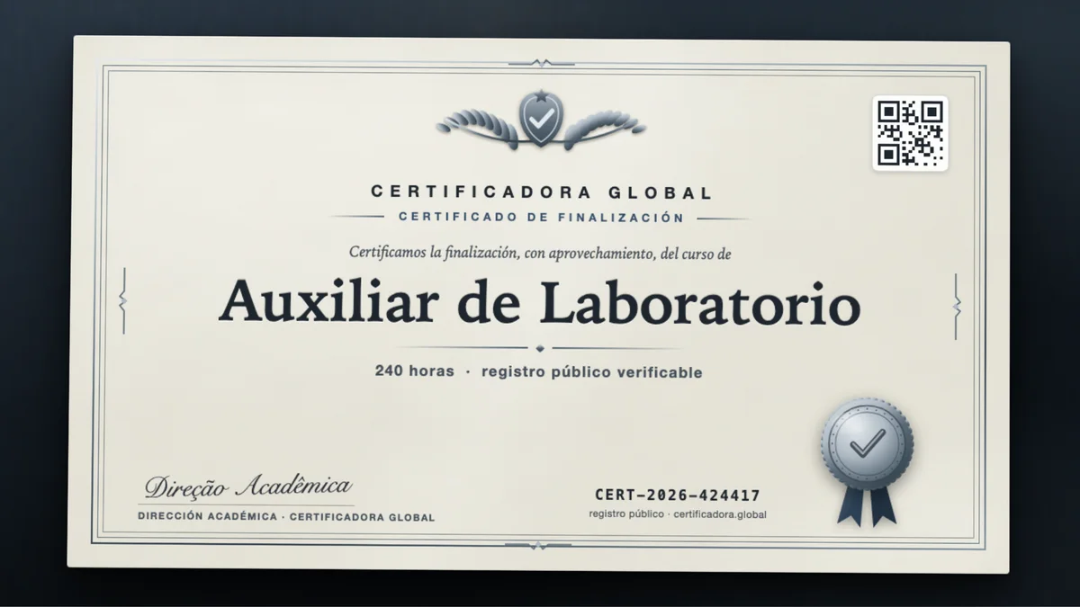 Portada del curso Auxiliar de Laboratorio