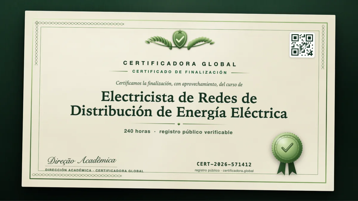 Portada del curso Electricista de Redes de Distribución de Energía Eléctrica