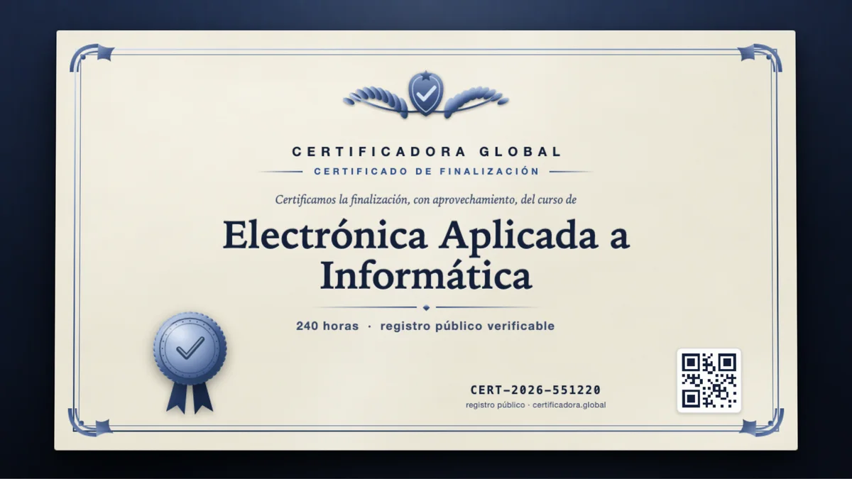 Portada del curso Electrónica Aplicada a Informática