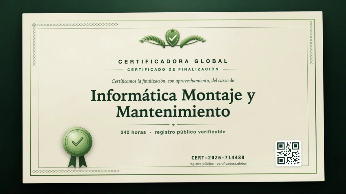 Portada del curso Informática Montaje y Mantenimiento