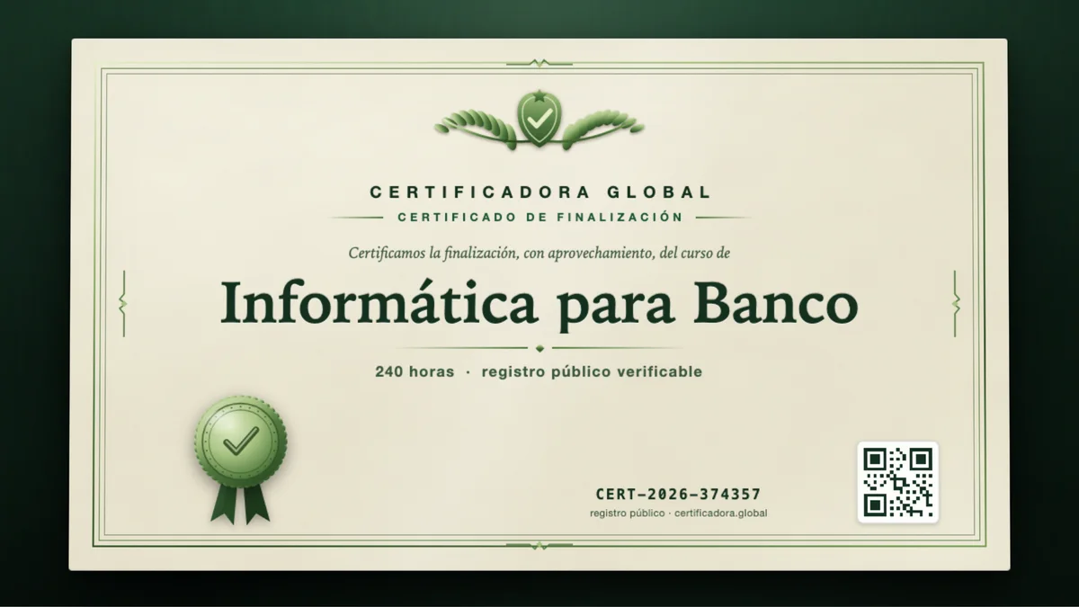 Portada del curso Informática para Banco