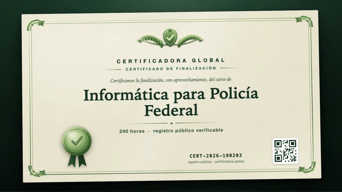 Portada del curso Informática para Policía Federal
