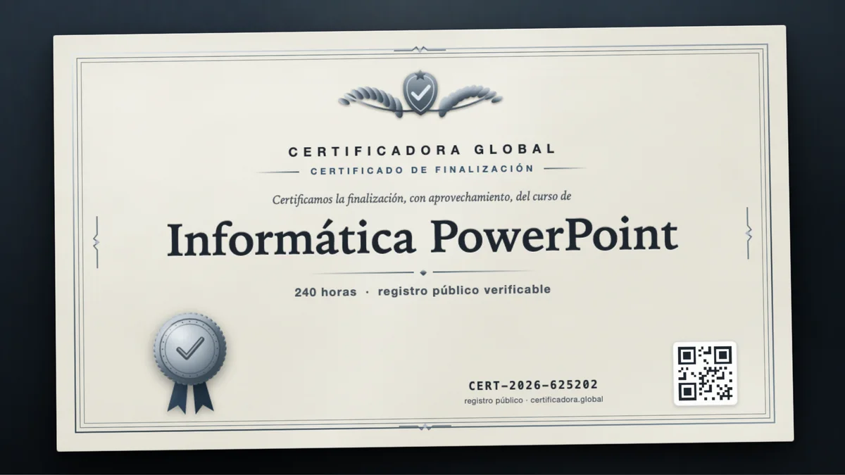 Portada del curso Informática PowerPoint