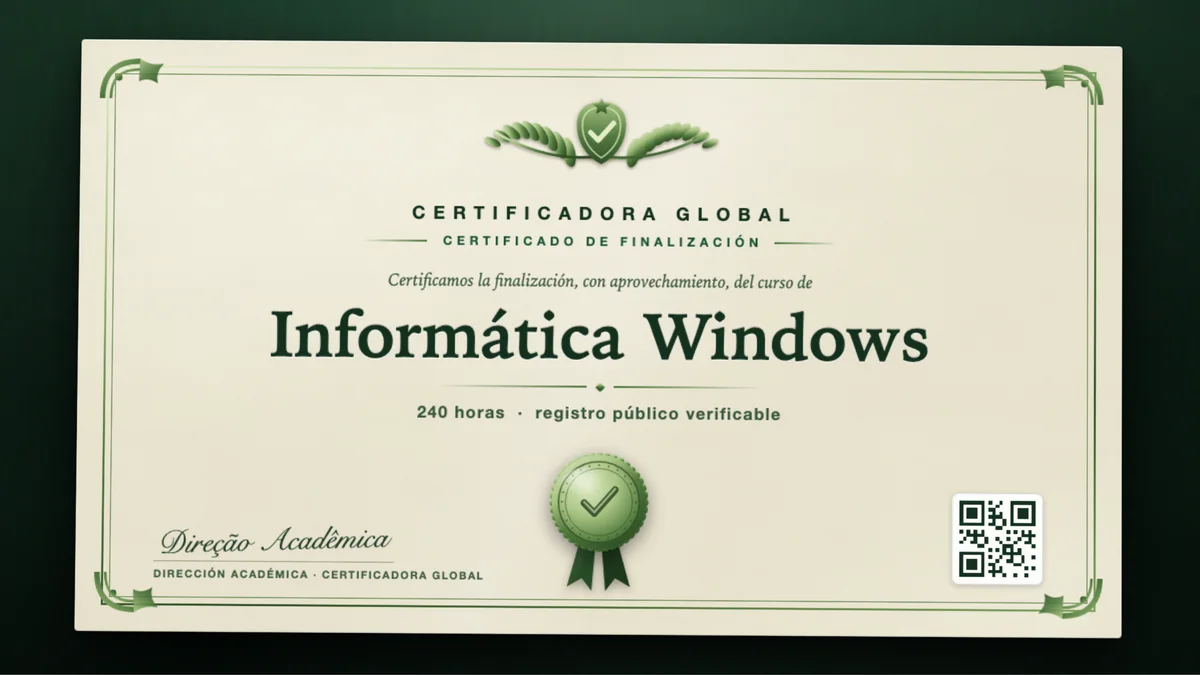 Portada del curso Informática Windows