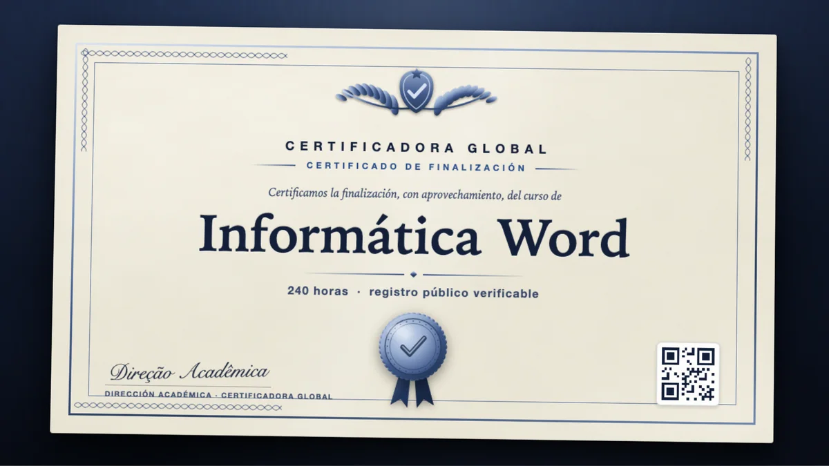 Portada del curso Informática Word