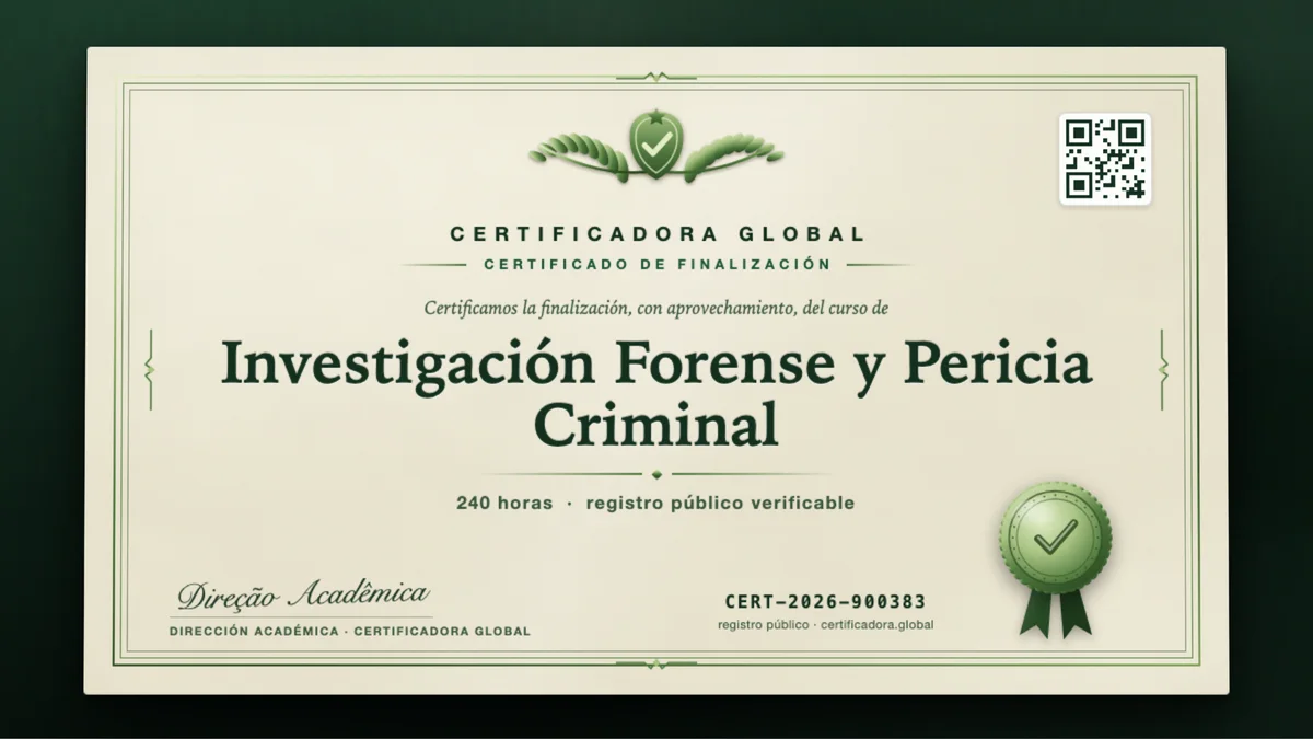 Portada del curso Investigación Forense y Pericia Criminal