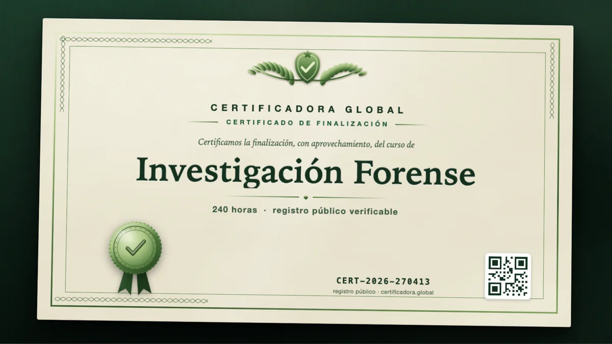 Portada del curso Investigación Forense