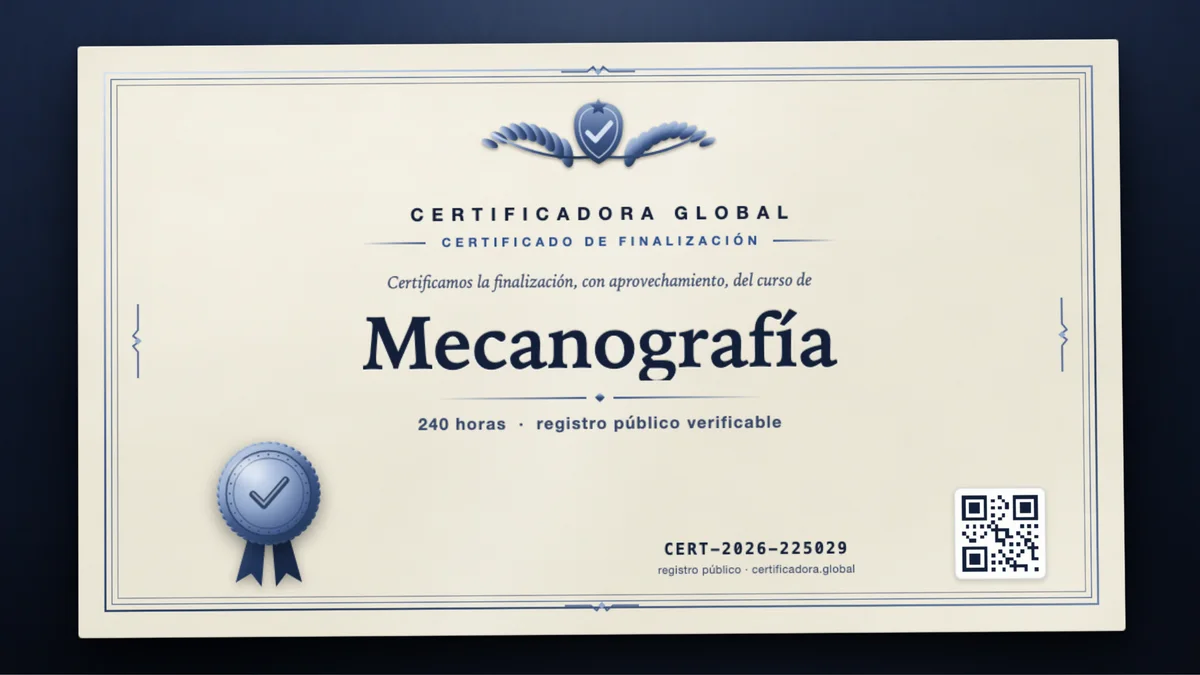 Portada del curso Mecanografía