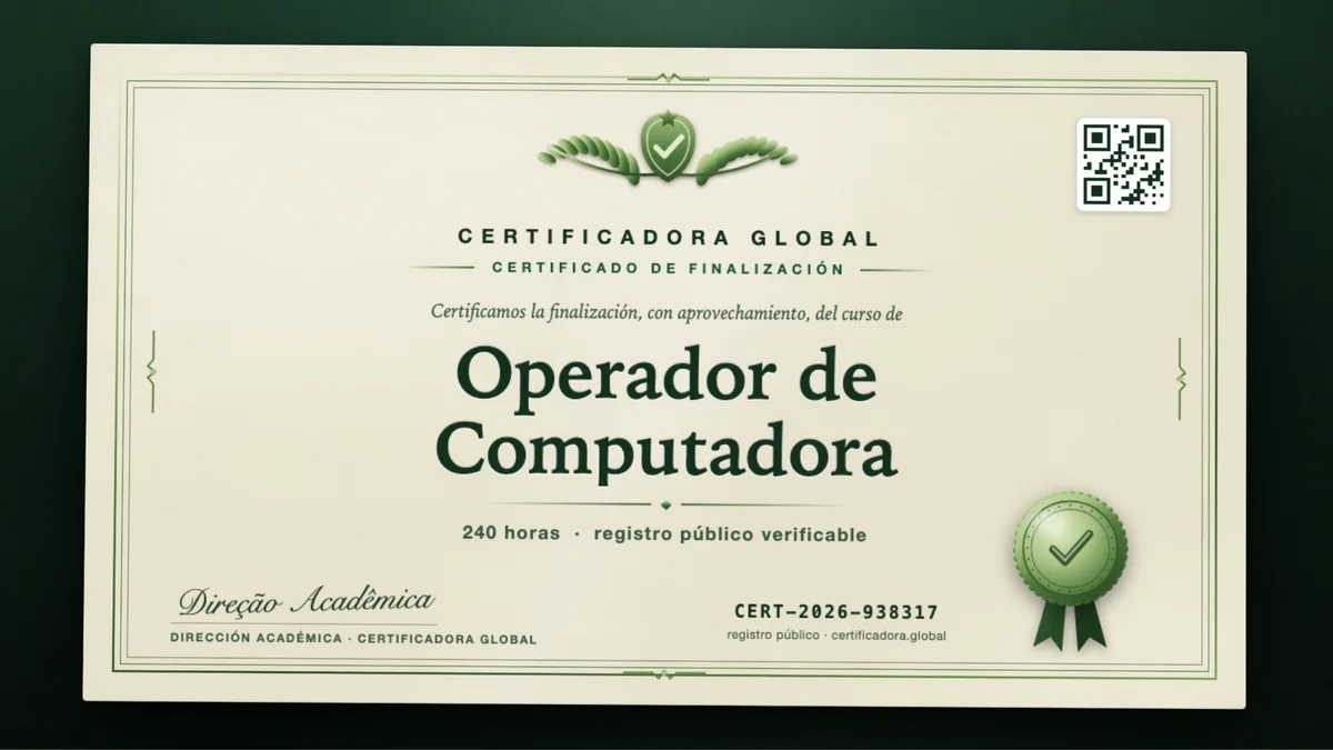 Portada del curso Operador de Computadora