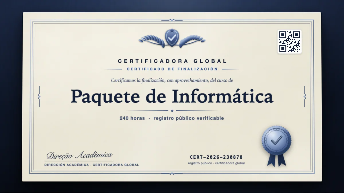 Portada del curso Paquete de Informática