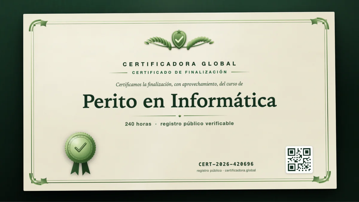 Portada del curso Perito en Informática