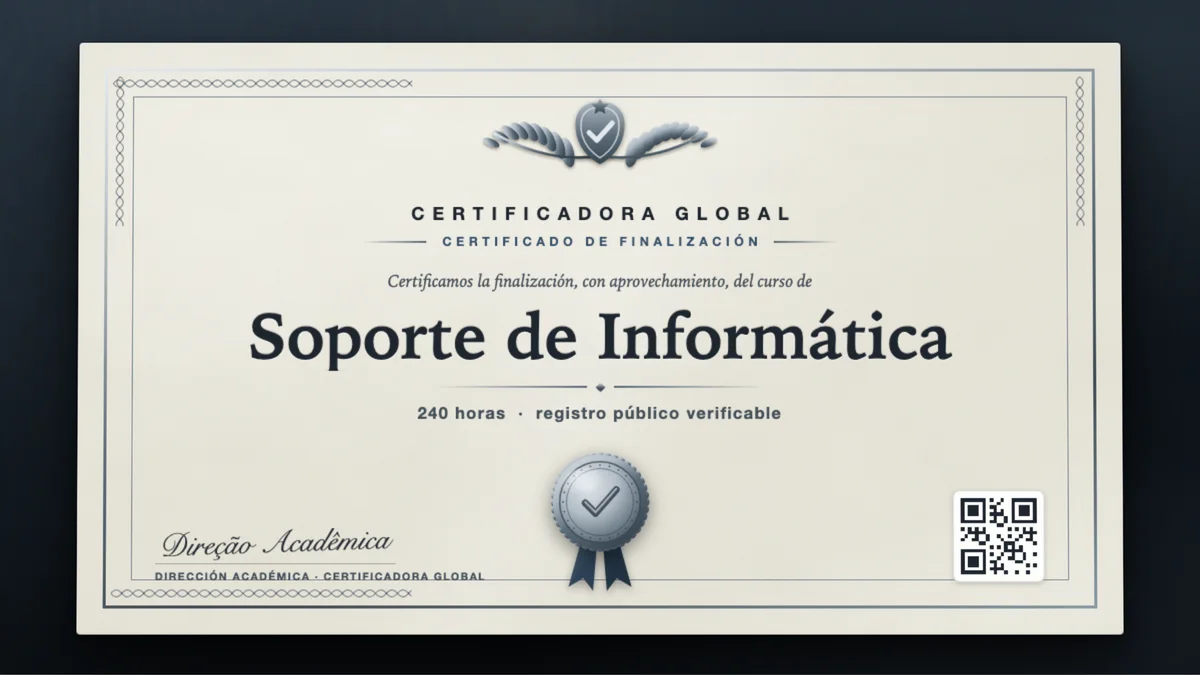 Portada del curso Soporte de Informática