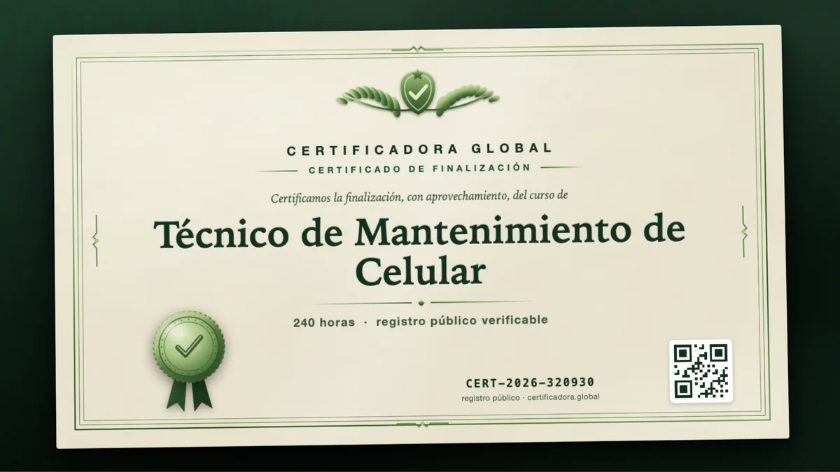 Portada del curso Técnico de Mantenimiento de Celular