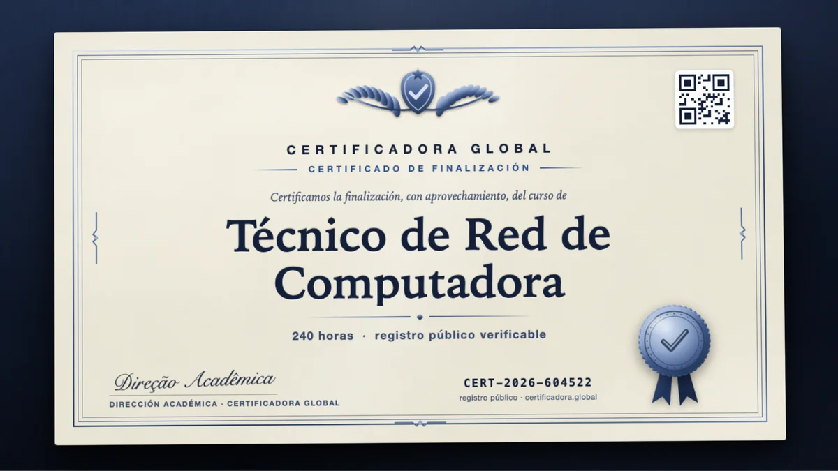 Portada del curso Técnico de Red de Computadora
