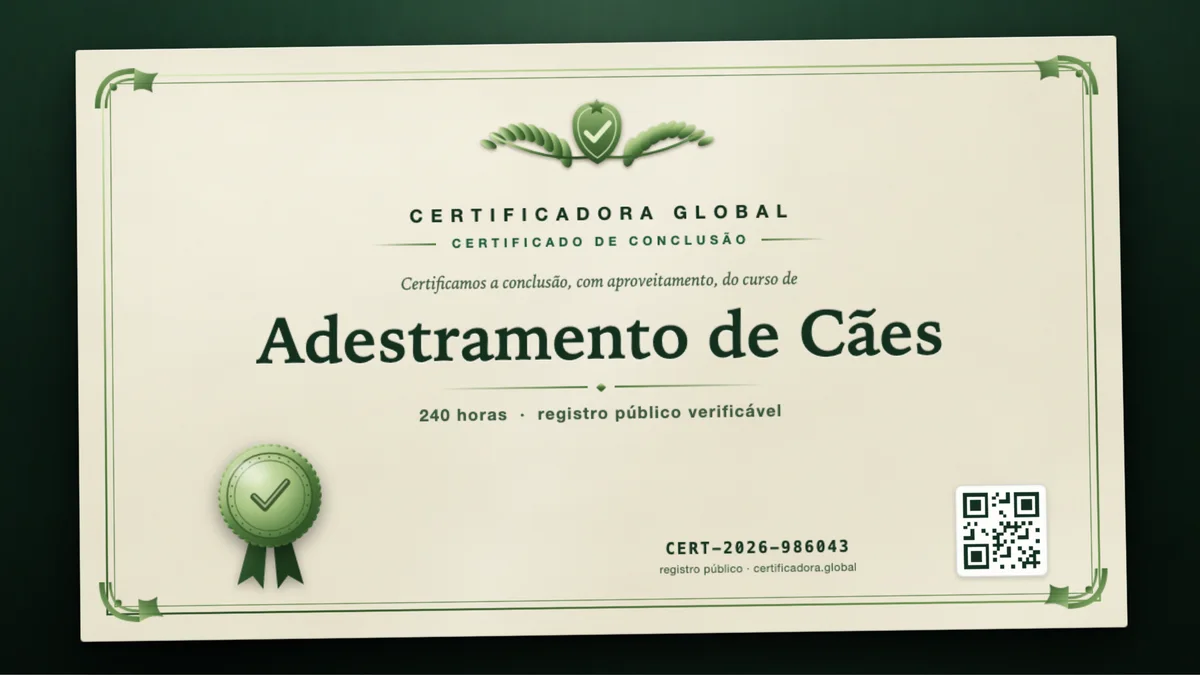Capa do curso Adestramento de Cães