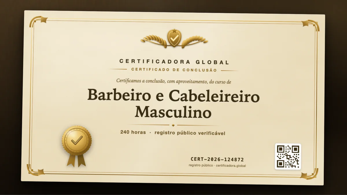 Capa do curso Barbeiro e Cabeleireiro Masculino