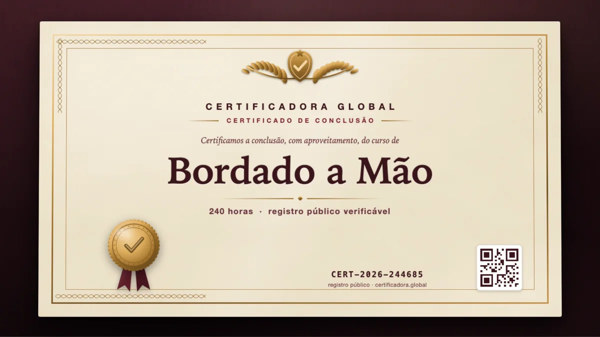 Capa do curso Bordado a Mão