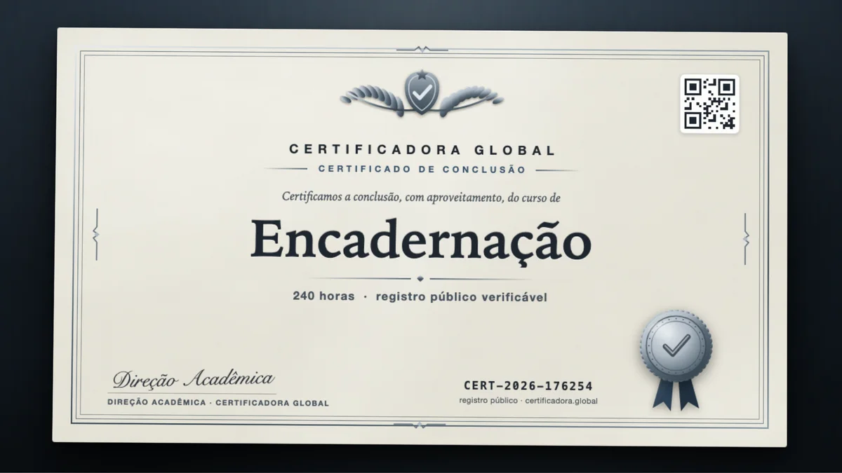 Capa do curso Encadernação