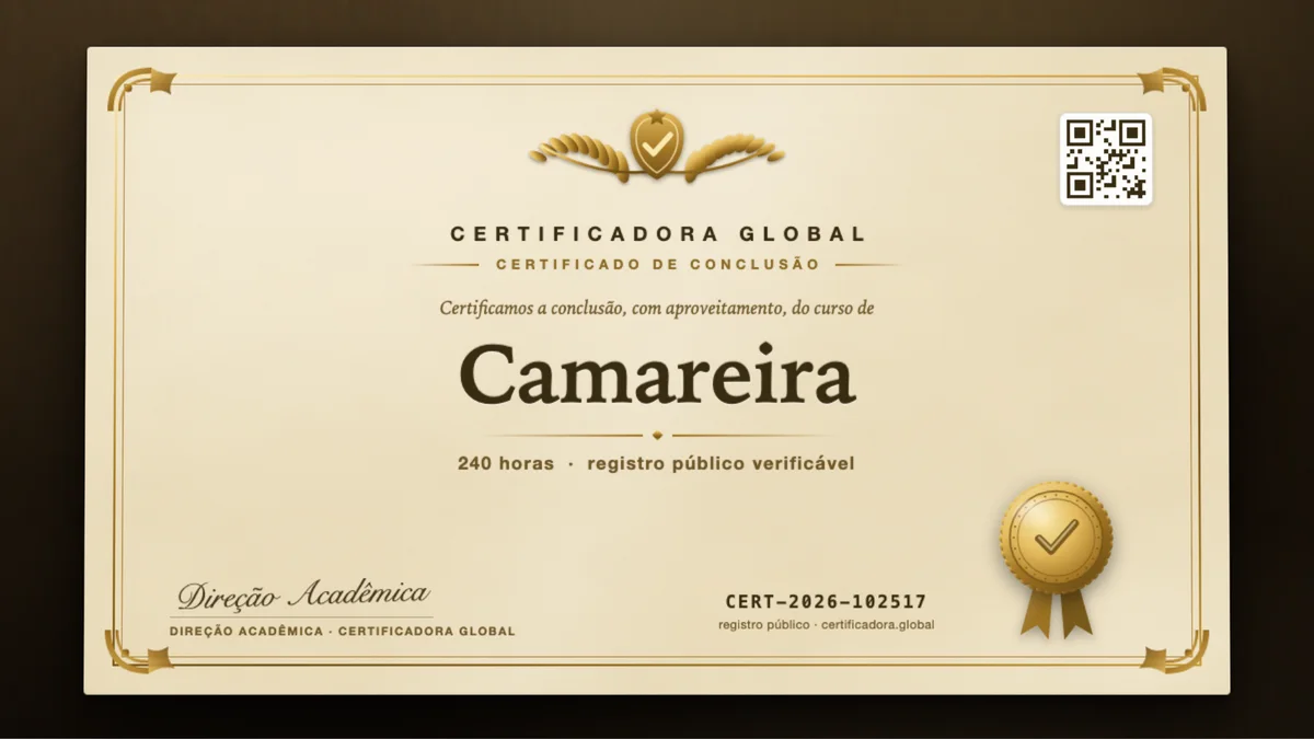 Capa do curso Camareira