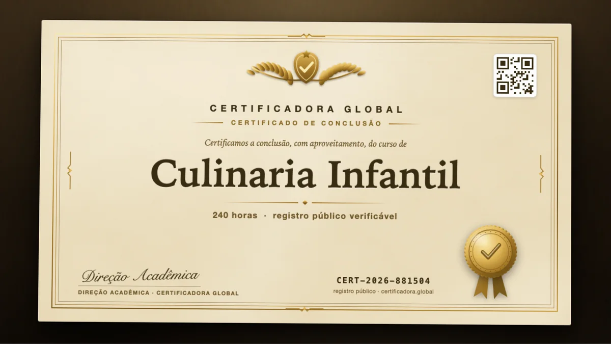 Capa do curso Culinaria Infantil