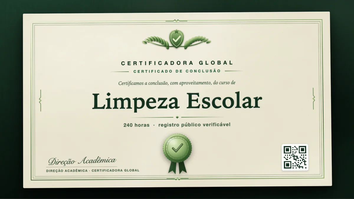 Capa do curso Limpeza Escolar