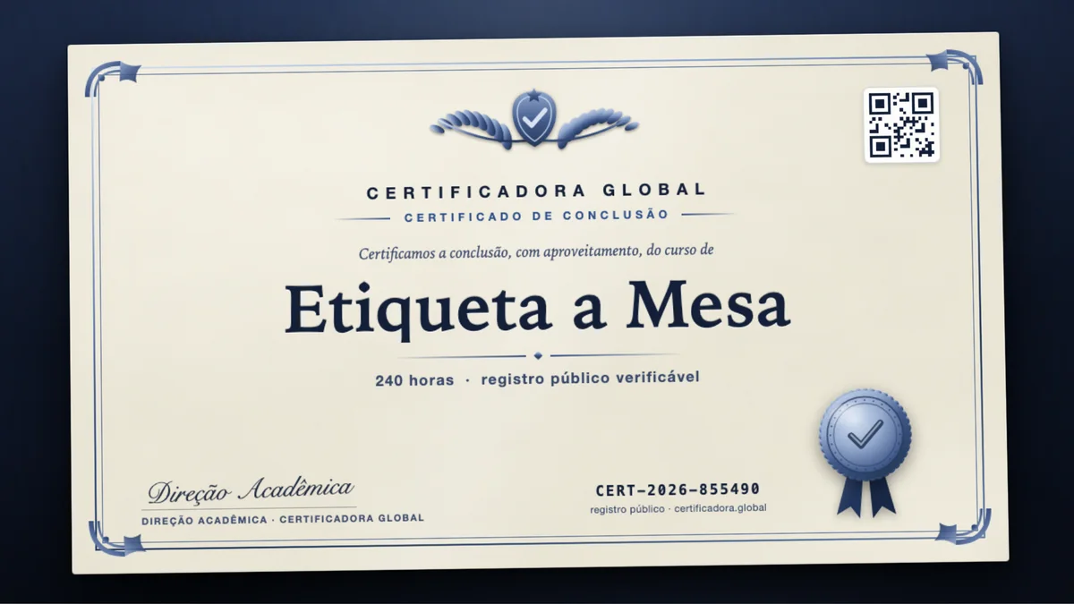 Capa do curso Etiqueta a Mesa