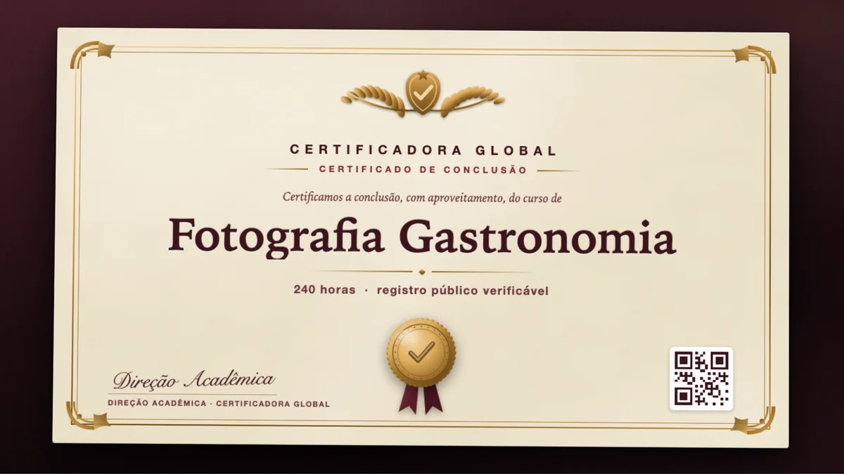Capa do curso Fotografia Gastronomia