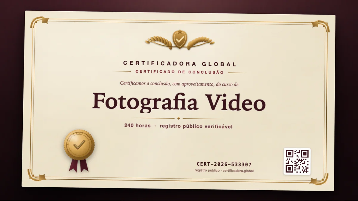 Capa do curso Fotografia Video
